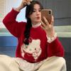 Korean Style Cute Round Neck Loose Pullover Sweater for Autumn/Winter 2025