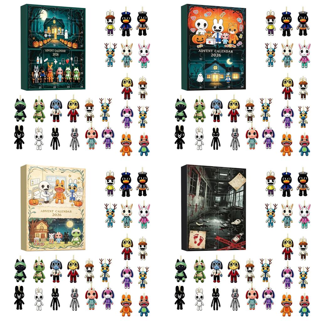 Animal Hospital Christmas 24piece Acrylic Blind Box Collection For Holiday Celebrations