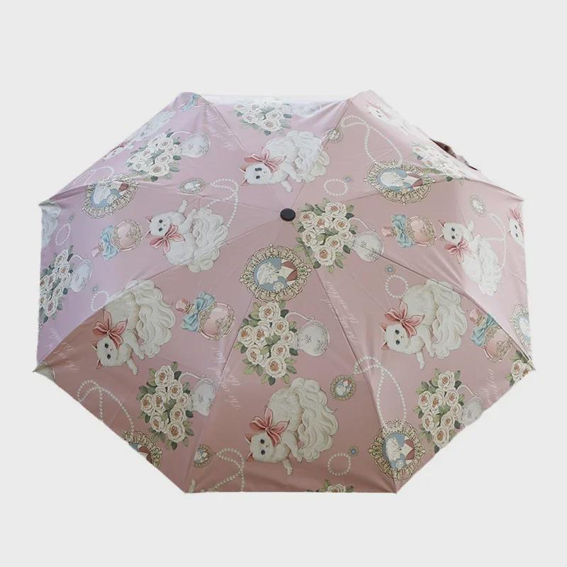 Bezaubernder Katzenschirm: Faltbarer Sonnenschutz mit Doppelfunktion und UV-Schutz für Damen