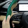 2 Pcs Laser Carbon Fiber Car Steering Wheel Cover 38cm Non-slip Card Cover Auto Steering Wheel Handle Booster Protective Cover