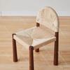 Retro Solid Wood Aquatic Plant Woven Rattan Chair, Designer's Homestay Restaurant Rattan Chair, Chinese-style Dining Chair