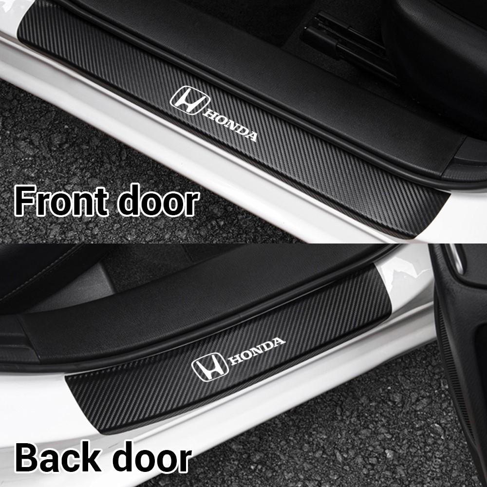 Dncr6 4Pcs Carbon Fiber Car Door Threshold Sill Sticker Badge For Honda Mugen Typer ACCORD Airwave Avancier Civic INSPIRE GK5 CRV XRV