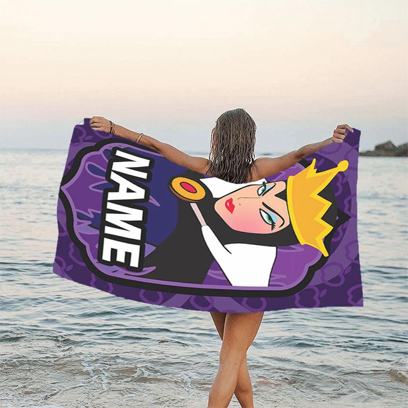1pc Villain2 Beach Towel with Custom Name, Beach/Swimming/Bath/Picnic/Camping Towel, Suitable for Seaside Beaches