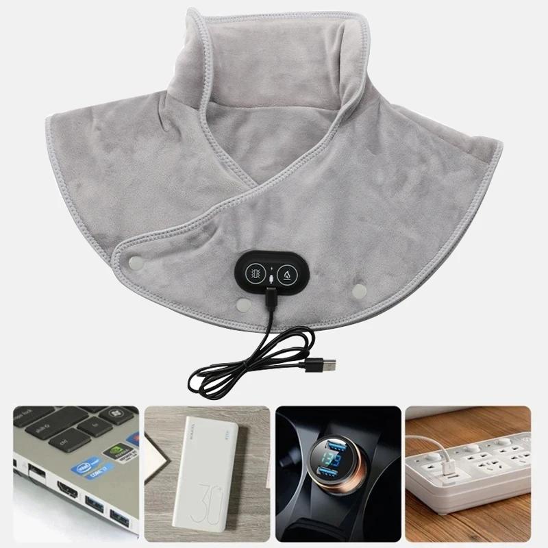 Electric Heating Shoulder Neck Pad Three Gear Hot Compress Cervical Shawl Neck Muscle Massager Back Relax Brace Household Office