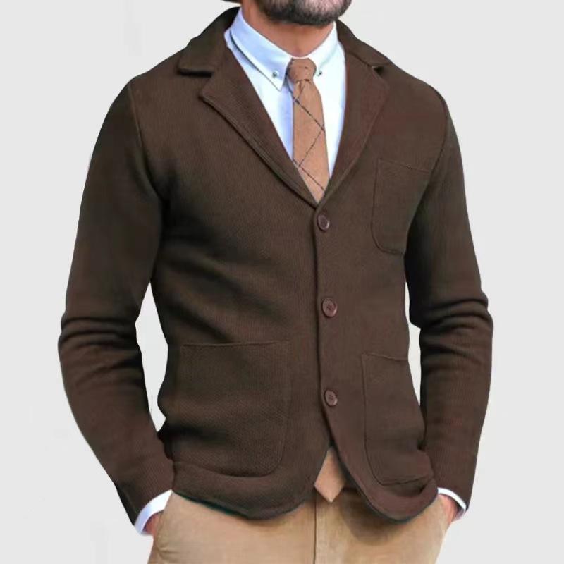 Giacca Blazer in Maglia da Uomo Slim Fit Casual da Lavoro Cappotto con Quattro Opzioni di Colore
