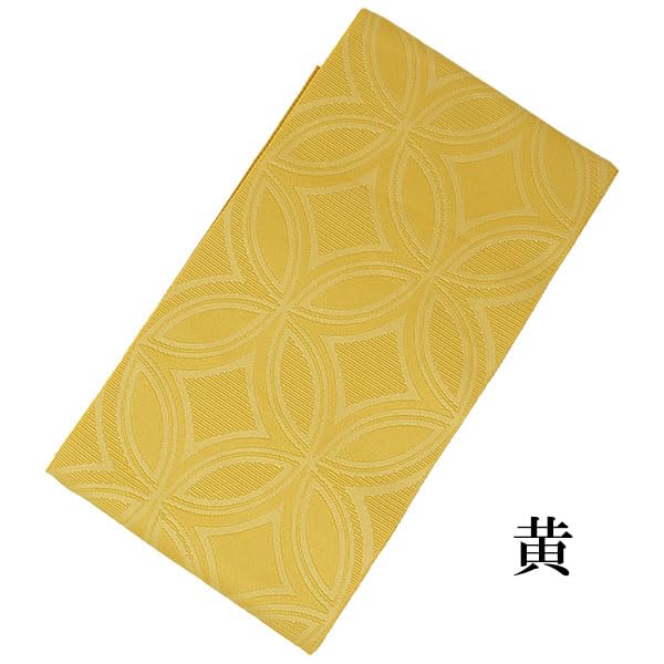 [Stylish Kimono Iroha] Half-width obi, Shippo pattern, Made in Japan, Yukata obi, Single layer (Yellow)