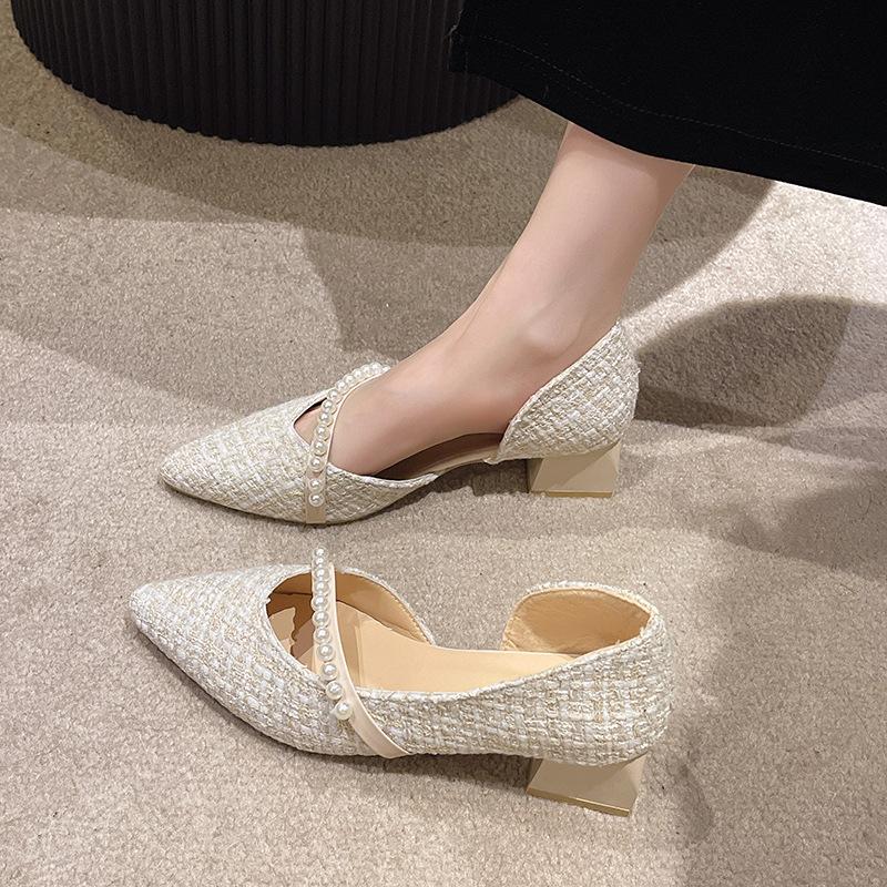 

Новые туфли-лодочки с острым носком, туфли-бобы с мелким вырезом для женщин 40 бежевый