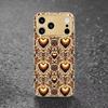 Gold Heart Pattern Prin fashion phone cases phone case fundas carcasa Glass Phone Case for iPhone 17 16 15 14 13 12pm Pro Plus