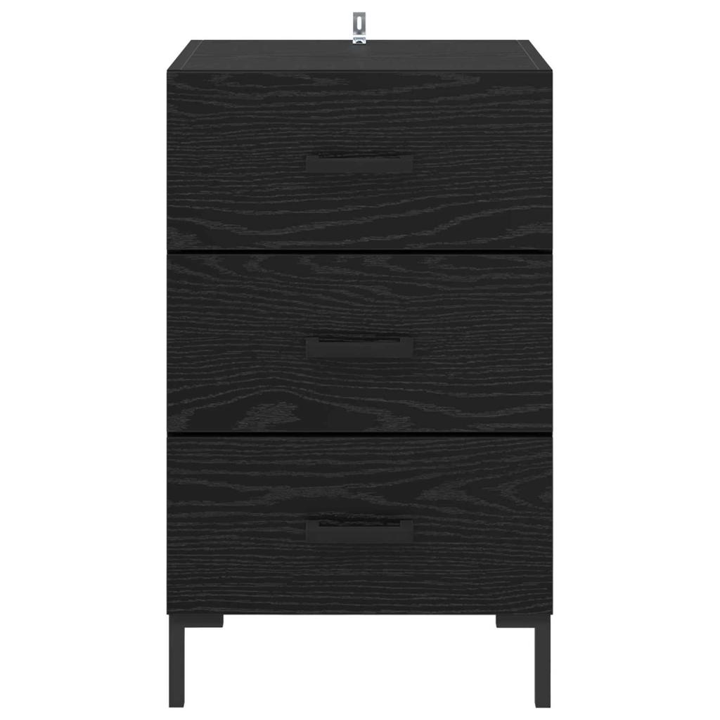 Nightstand Black Oak Effect 40 x 40 x 66 cm Particleboard