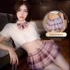 Night Fragrance Women's Sexy Campus JK Uniform Temptation Bodycon Pleated Skirt Lingerie