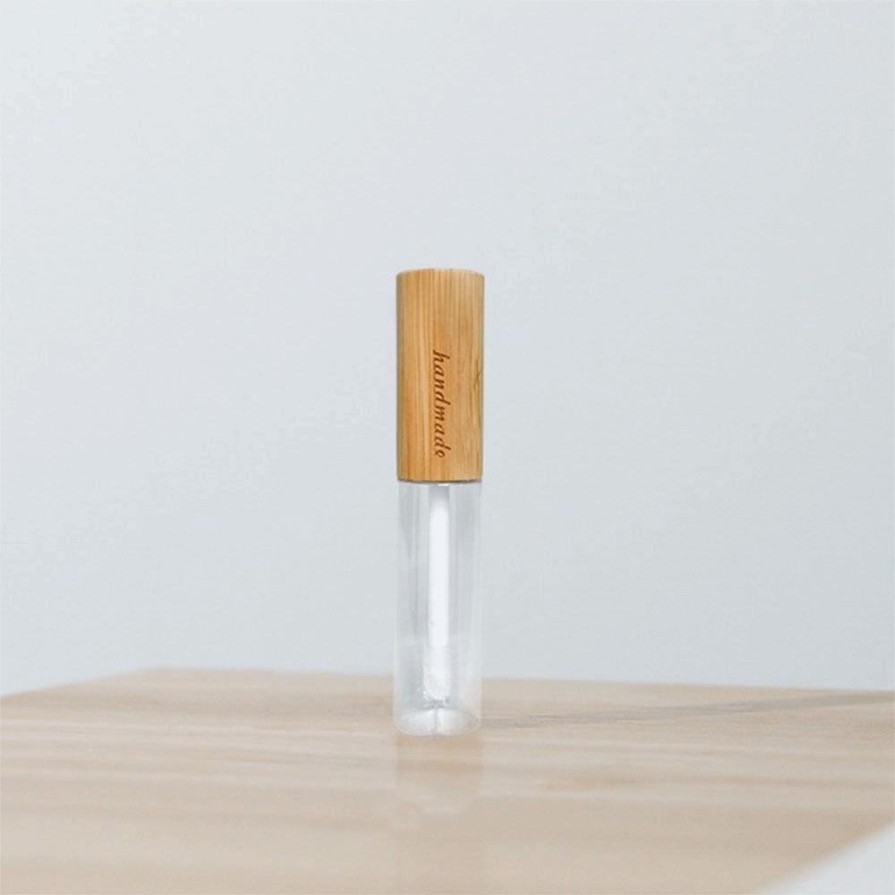 Compact Cosmetic Container Bamboo Lid Lip Gloss Tube Portable Mascara Container  Women