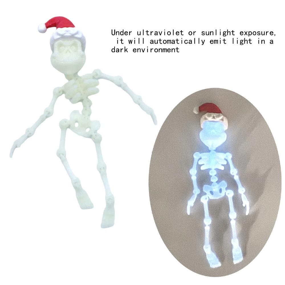 3D Printed Skull Magnetic Refrigerator Sticker Halloween Figures Movable Joints Creative Desk Decoration Home Accessories