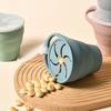 Snack Cup Soft Silicone Baffle 350ml Large Capacity Leak-Proof Foldable Portable Snack Container Kids Microwave Safe Fruit Biscuit Holder