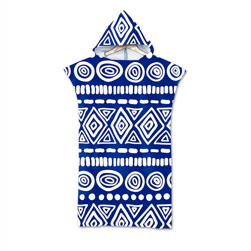 Adult Bath Towel Beach Towel Cape Geometric Print Hooded Bath Towel