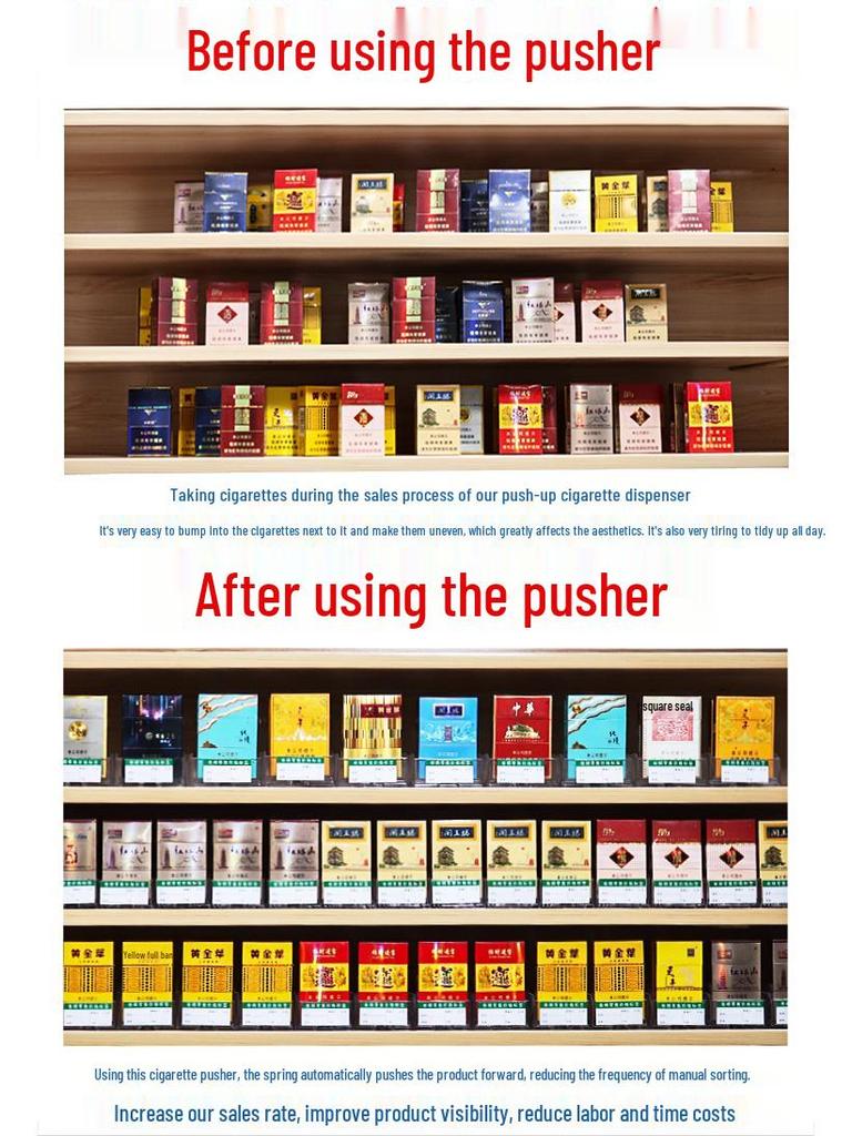 Automatic Mid-Length Cigarette Display Stand with Pop-Up Push-Pull Mechanism