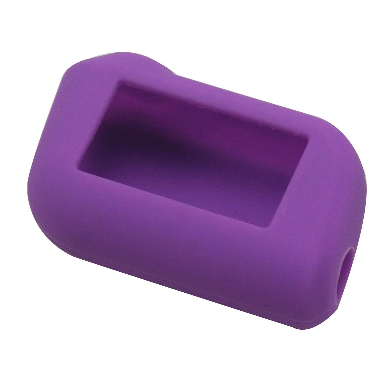 

Jingyuqin A93 A96 A63 Брелок Силиконовый чехол для ключей A93 Двусторонняя автомобильная сигнализация Пульт дистанционного управления ЖК-передатчик Защитный корпус Proector фиолетовый