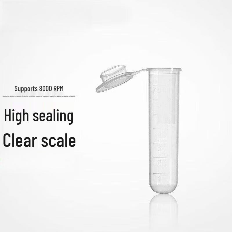 Aokewen 7mL Plastic Centrifuge Tubes with Attached Cap & Scale