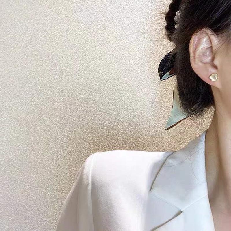 S925 Silver French Retro Cat's Eye Geometric Stud Earrings Set – Simple & Elegant Women's Accessories