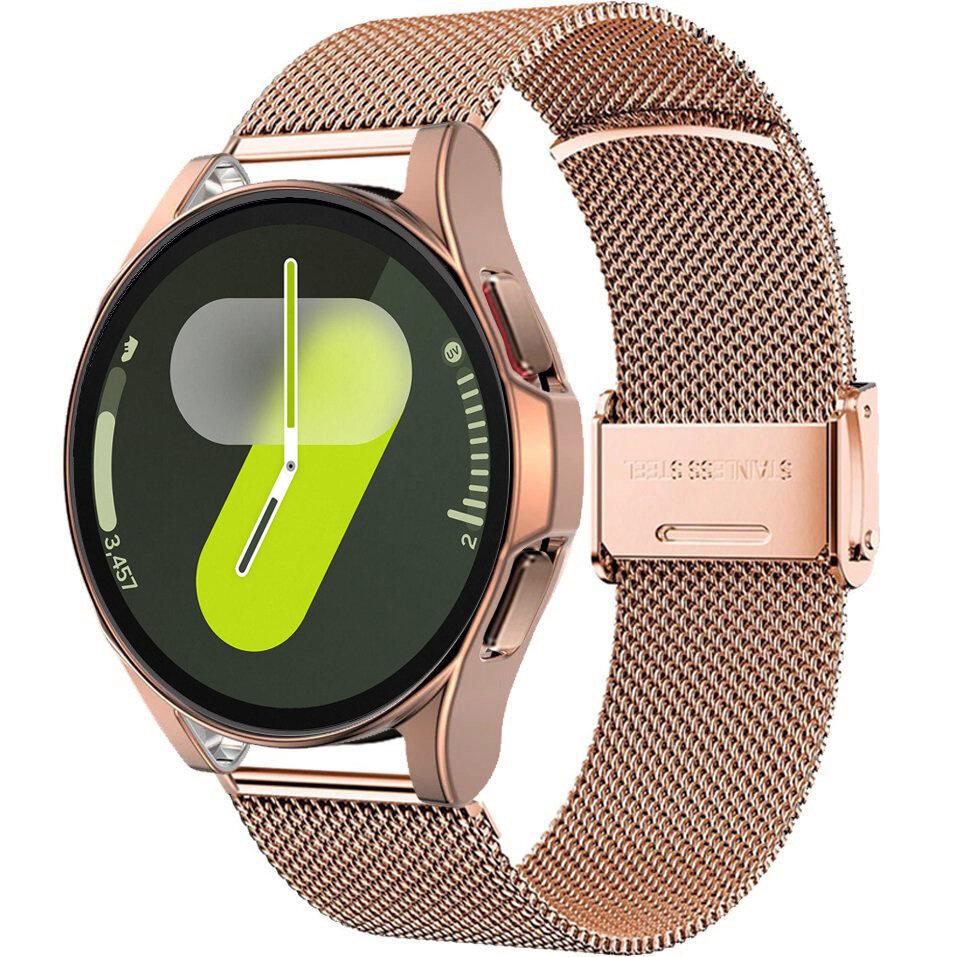 Bracelet + Case with Screen Protector for Samsung Galaxy Watch 7 44mm, Rose Gold