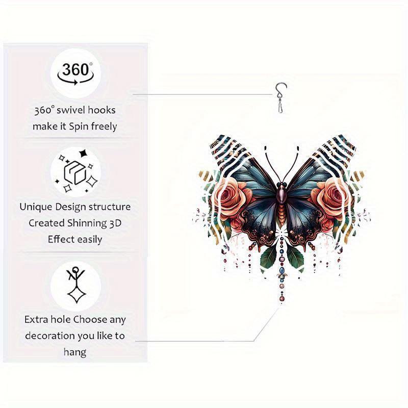 10 Inch Hanging Wind Spinner with 360 Degree Hook for Balcony Garden Decor Spring Summer Outdoor Decoration
