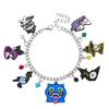 2Pcs Girl Bracelet Cartoon Anime Charm Zinc Alloy Snake Chain Bracelet Gothic Fantasy Pendant Cosplay
