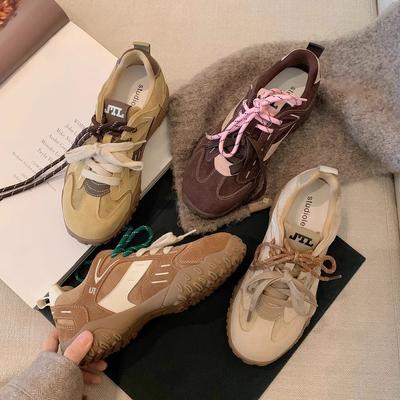Grape Mother, the Same Style, Velvet Sports, Heightening In the Wind, Thick-soled German Training Shoes for Women, Forrest Gump Shoes, Autumn and Wint