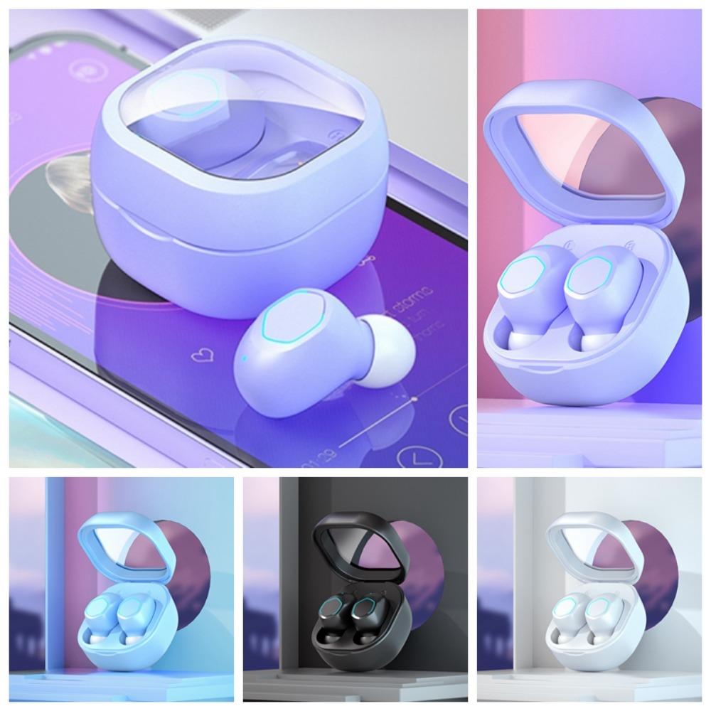 Stereo Wireless Earphones Transparent Case Bluetooth Headset  Mobile Phone Universal