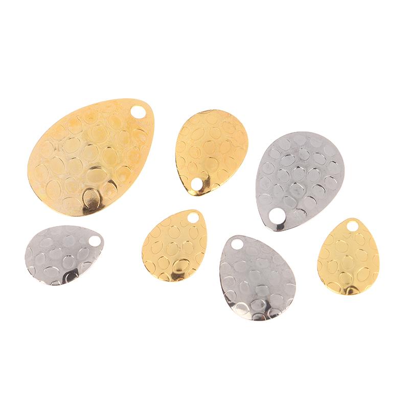 20Pcs Fishing Spinner Blades Metal Waterdrops Shape Spoons Plaice For Tackle Craft Bait Tool Lure Diy Hard Bait Accessories