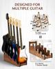 STRICH Guitar Wooden Guitar Rack with Front Design for and Stage Walnut 4 Electric Guitars and 1 Acoustic Stand, 5-Guitar Stand, Floor-Mounted
