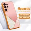 Splicing Marble Pattern Case For Samsung S26 Ultra S25 Edge S24 Plus S23 FE A15 A16 A17 A35 A36 A37 A54 A55 A56 A57 5G Hybrid TPU+PC Magnetic Cover
