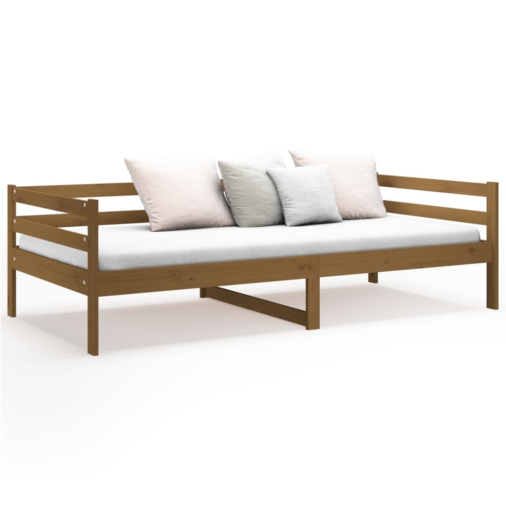 Daybed in Honey Brown 90 x 190 cm Solid Pine Wood