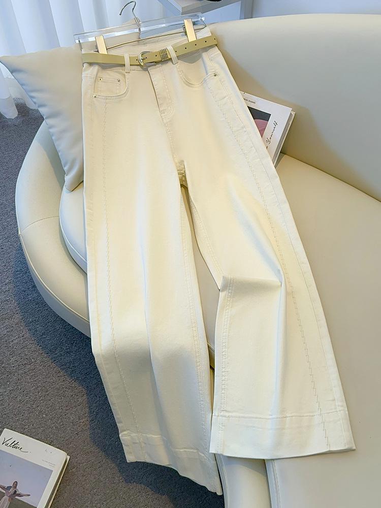 Damen Hellblaue Weitbein-Hose, Hohe Taille, Slim Fit für Birnenform - Frühling/Herbst 2025 Trend