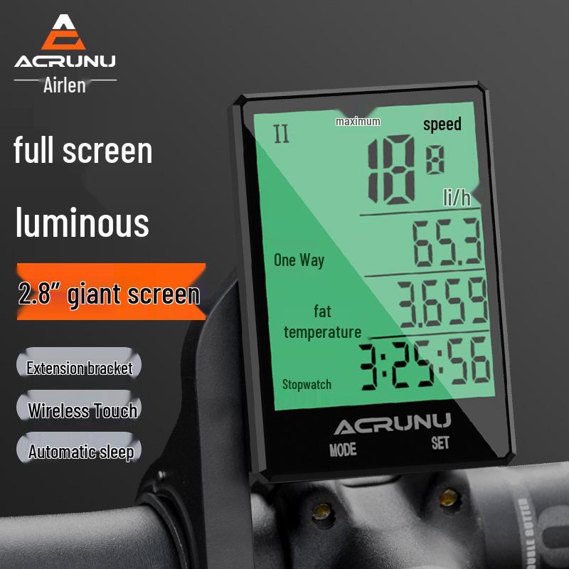 Waterproof Wireless Bicycle Speedometer with Large Luminous Screen for Mountain and Road Bikes