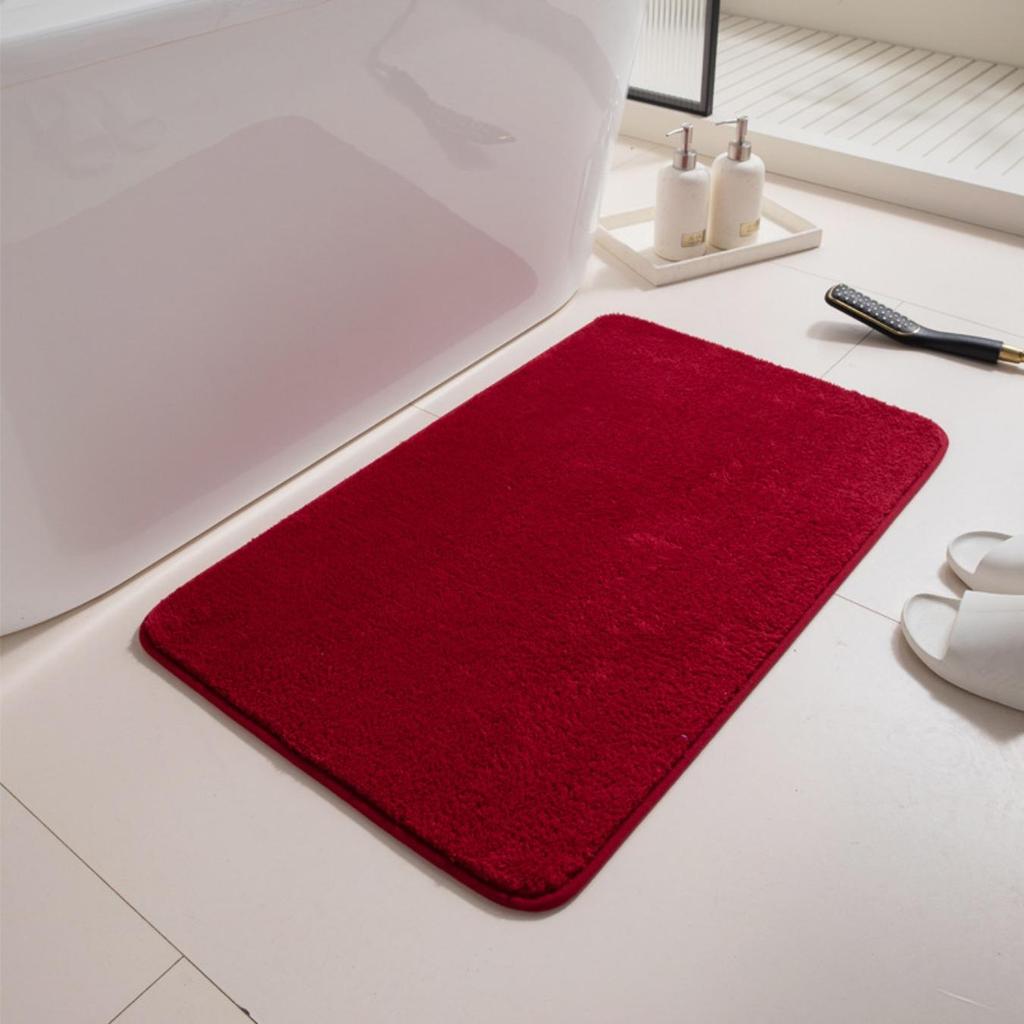 Tappetino da bagno con incisione in pile, tappetino antiscivolo per il bagno, tappetino per il pavimento laterale della vasca da bagno, zerbino per la porta della doccia, imbottitura in memory foam 3D