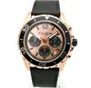 Kent Chronograph Rose Gold Dial Black Leather Strap Watch for Men - 14602559