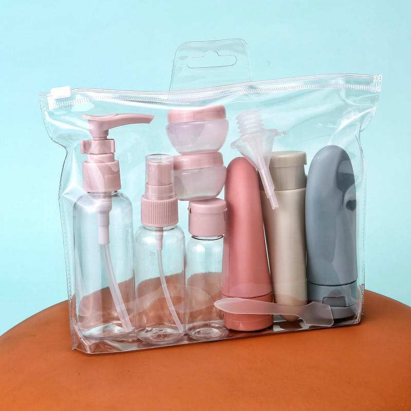 11-Piece Travel Bottle Set for Cosmetics: Spray, Toner, Shampoo, Gel, Cream, Lotion