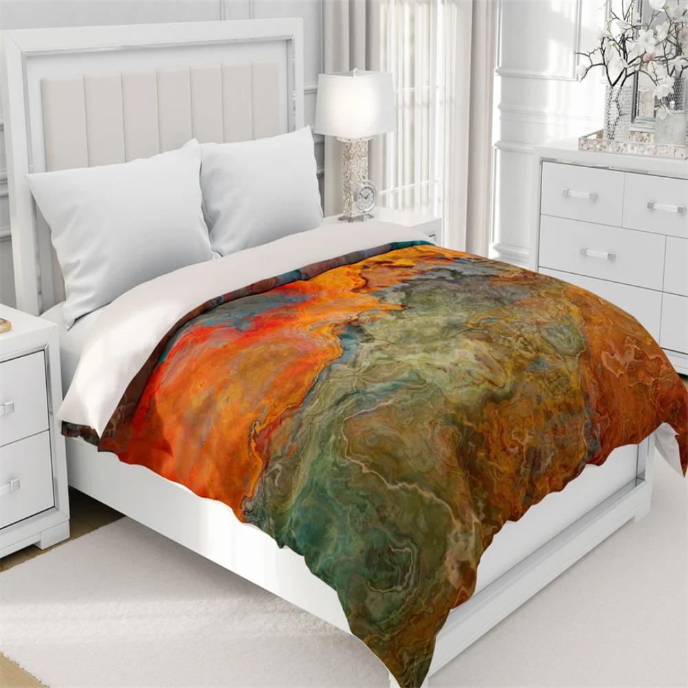Duvet Cover with Abstract Art In King, Queen or Twin, Silky Smooth Microfiber, Contemporary Bedroom Decor, Modern Bedding Copper