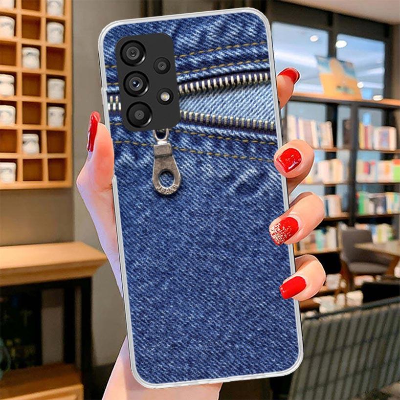 Jeans Cowboy Denim Printed Phone Case For Samsung Galaxy A17 A37 A57 A16 A26 A36 A56 A15 A25 A35 A55 A14 A24 A34 A54 A13 A23 A33