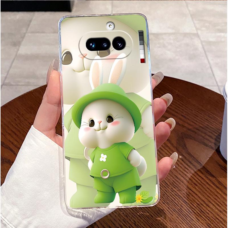 For Nothing Phone 4a 5G Case Clear Luxury Cute Love Rabbit Funny Pattern TPU Soft Silicone Back Cover For Nothing 4A 4 A Casing