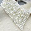Elegant Vintage Pearl Embellished Handcrafted Collar for Women High-Quality Polyester Fiber Pearl Sewing Woven Necktie Style