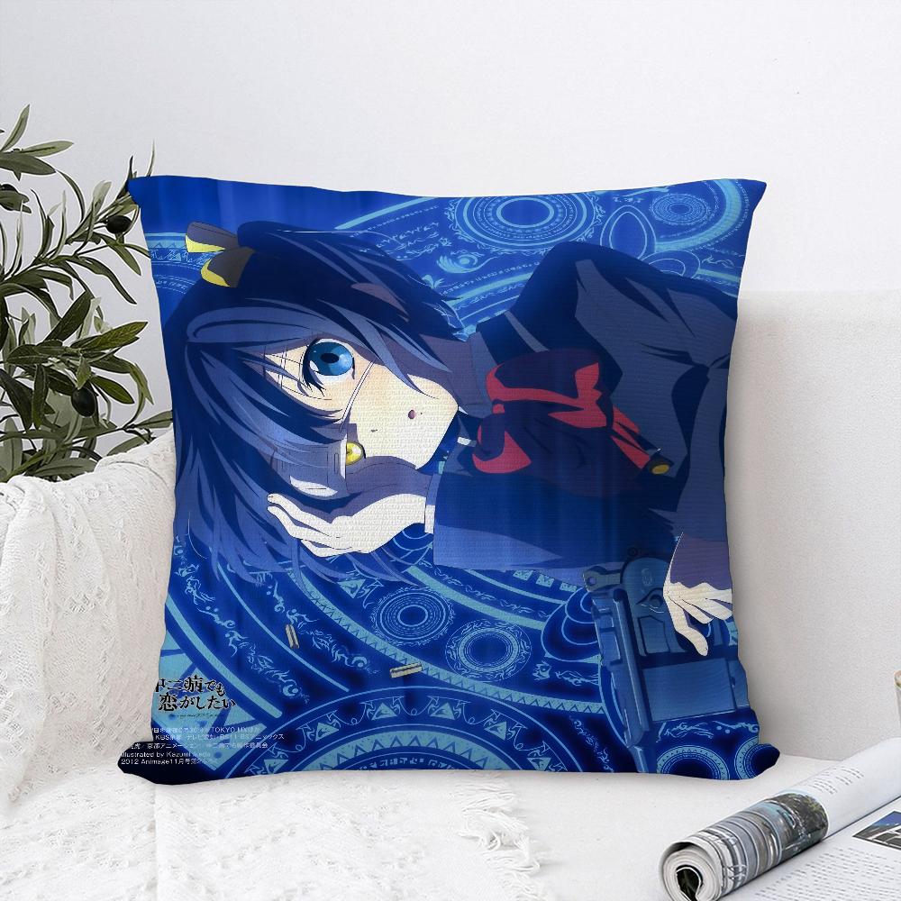 Anime T-Takanashi Rikka Pillow Case Sofa Decorative Home Double-sided Print Plush Square Throw Pillow Covers Cushion Decor Cover