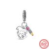 925 copper Love Dreams Palette Crayon Music Guitar Piano Sports Pendant Beads Fit Original Pantaro Charms Bracelet DIY Zircon