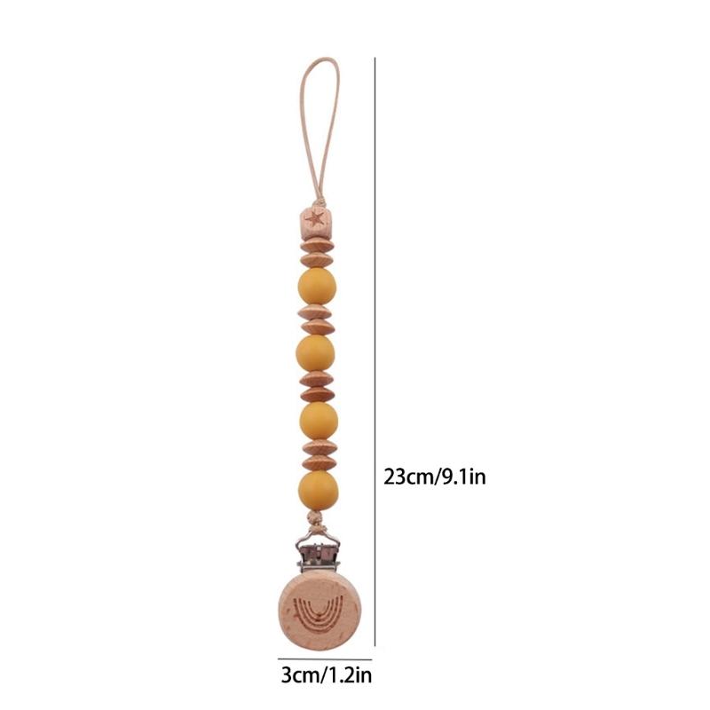 Baby Schnullerclip Silikonperlen Beißclip Baby Schnullerkettenhalter