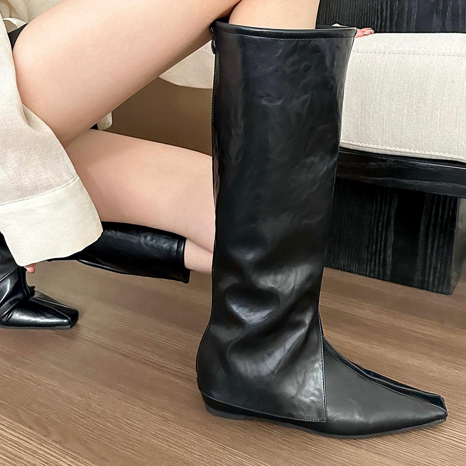 

Elingstudio explodes and looks thin! Square head inner height-increasing trouser boots women s autumn 2025 new boots boots 39
