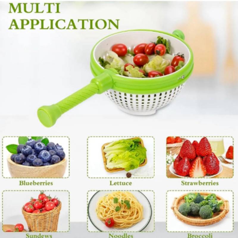 Modern Minimalist Pp Salad Spinner With Hand Press For Fruit And Vegetable Draining