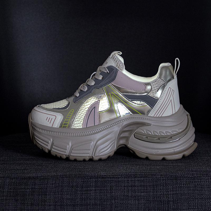 Women's Petite Mesh Breathable Platform Sneakers, Summer 2025 Fashion Casual Sport Shoes