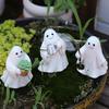 3pcs Garden White Ghost Set Ornaments Halloween Decorations Resin Horror Cute Ghost Sculptures For Indoor Outdoor Garden Yard