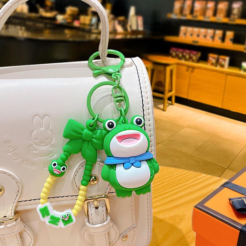 Cartoon Aufführender Frosch Puppe Schlüsselanhänger Anhänger Kreatives Paar Auto Schultasche Schlüsselanhänger Anhänger Kleines Geschenk