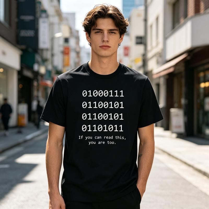 Trendy Binary Code Meme T Shirt Cool If You Can Read This Graphic Tee Unisex Cotton Short Sleeve Tech Enthusiast Gift Casual