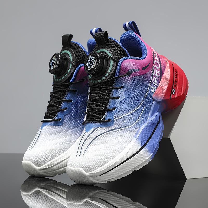 Boys running shoes autumn children's lightweight sports casual shoes breathable double mesh middle and older children's students soft-soled shoes